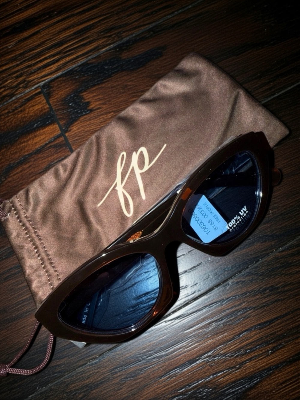 Free People NWT Linda Classic Cat Eye Polarized Tortoise Blue Polarized Sunglass - Picture 5 of 5
